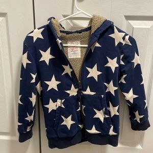 Mini Boden boys fleece lined zipper hoodie size 7-8y